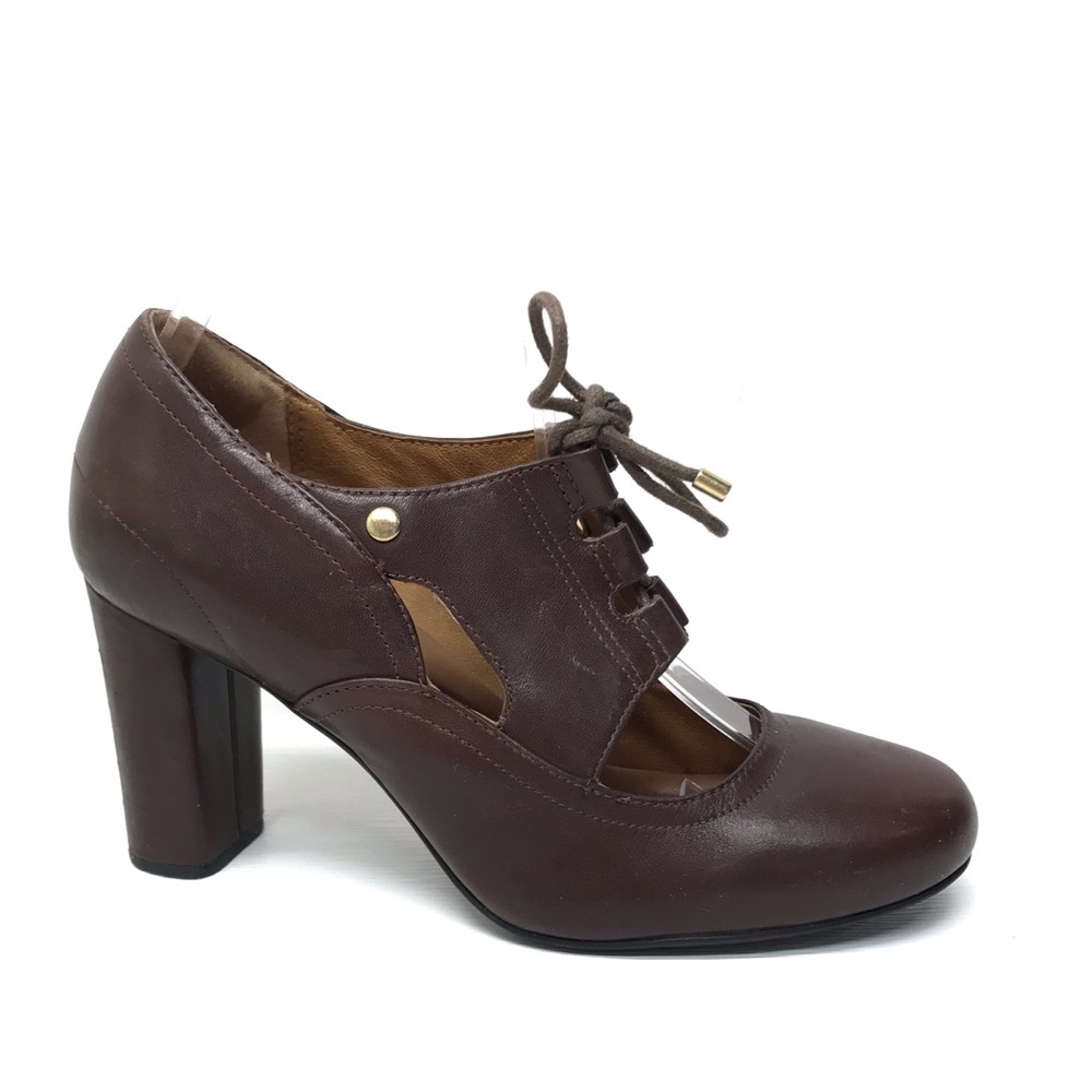 CLARKS ‘Loyal Heart’ Brown Leather Lace Up Pumps 8